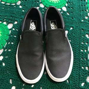 Black leather vans. Never worn.